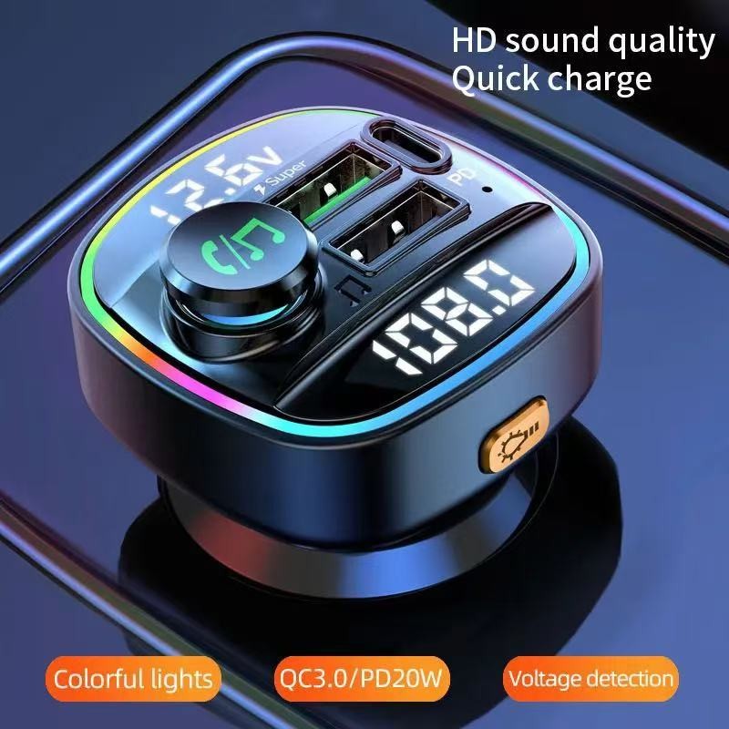 Bluetooth 5.0 Car Wireless FM Transmitter Adapter USB PD Charger AUX Hands LOT