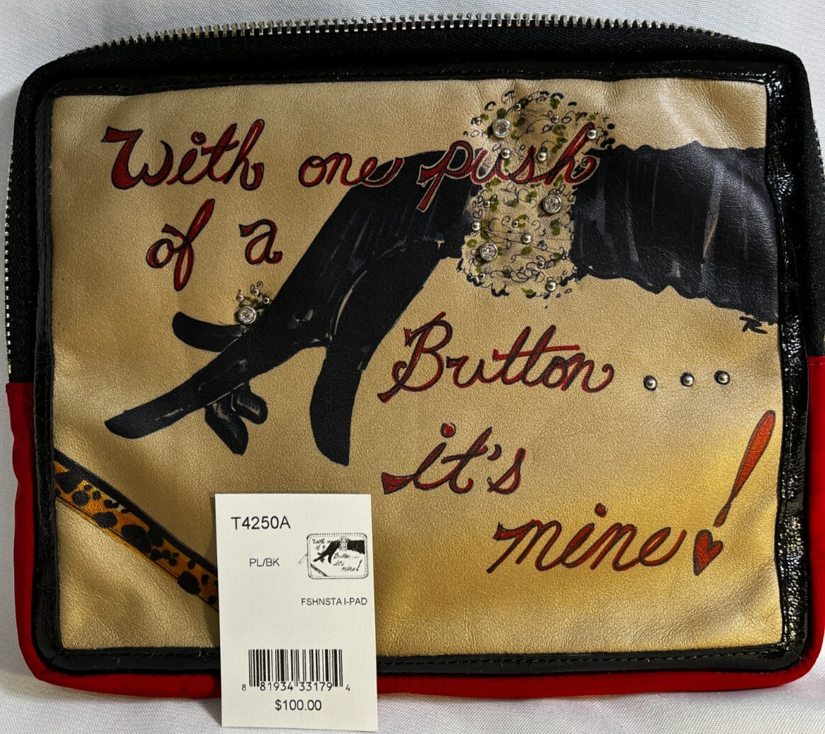 Brighton Sleeve Pouch NWT Never Used Leather Trim/Rhinestones Read Description