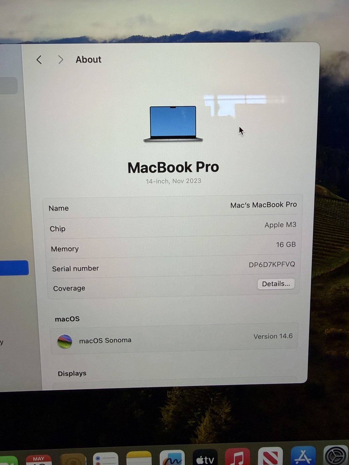 2023 Apple MacBook Pro 14″ M3, 10C GPU, 16GB RAM, 1TB SSD, MXE03LL/A Model A2918