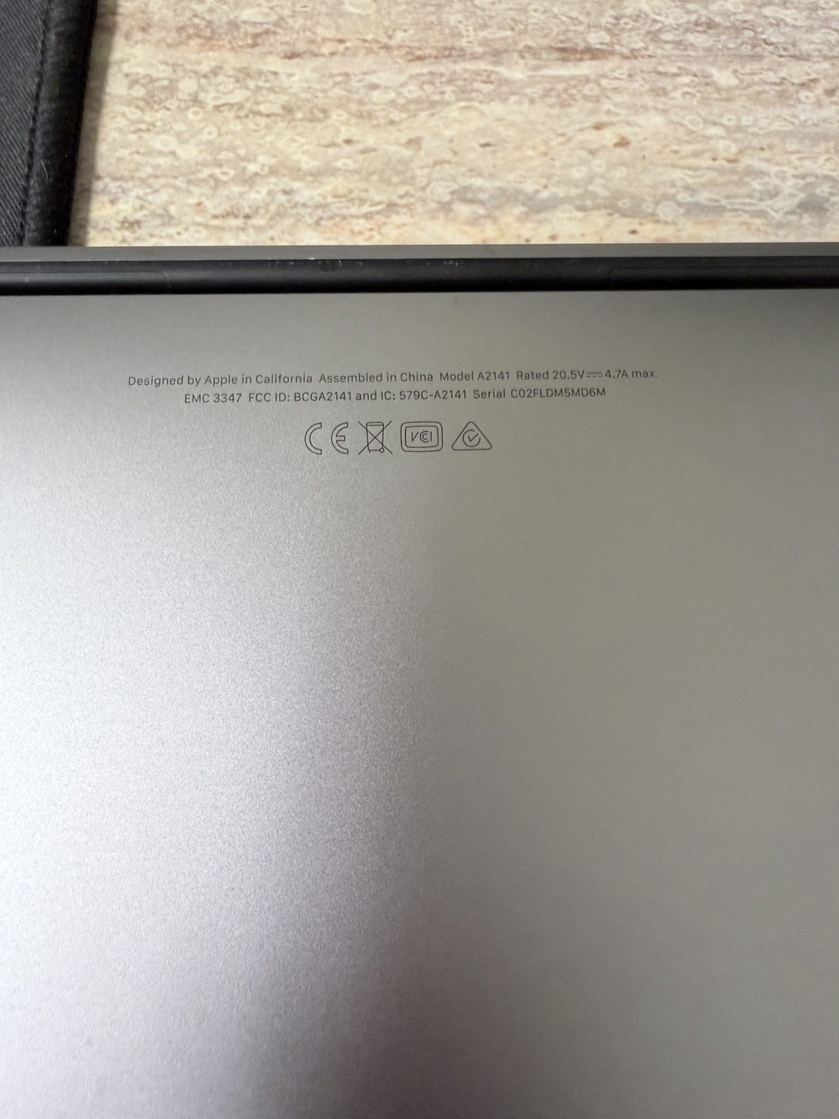 Apple MacBook Pro 16in (2019) i7 2.6GHz 16GB 500GB SSD Gray Retina