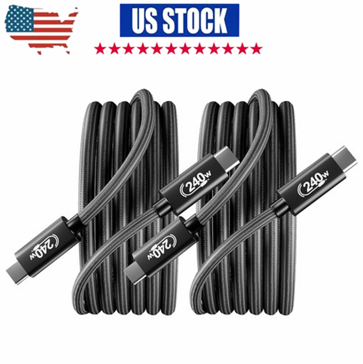 USB C Cable PD 240W Type-C Charger Cord (6.6FT/2 Pack), C to C Fast Charging USK