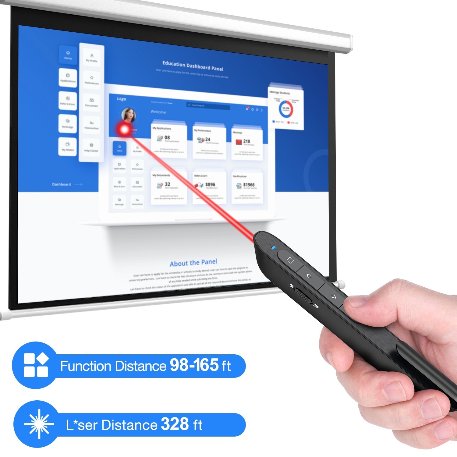 Power point Presentation Remote Control Wireless USB PPT Presenter Laser Pointer