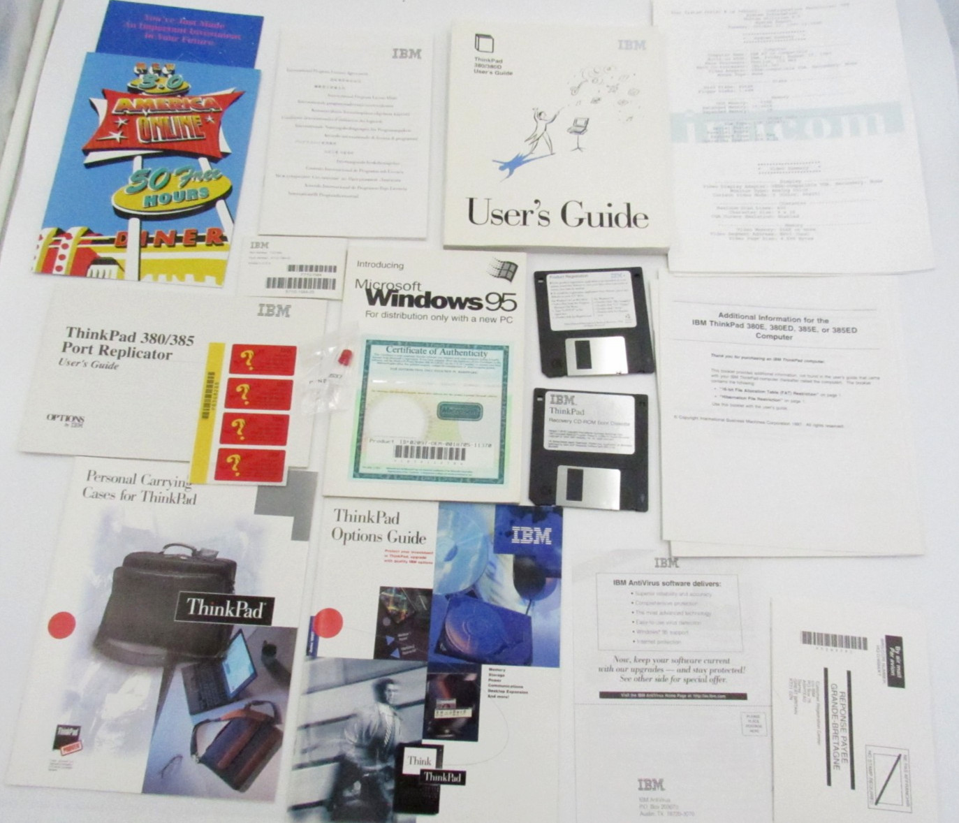 IBM ThinkPad 380 380D Laptop Booklets instructions Catalog Users Guide Set Lot