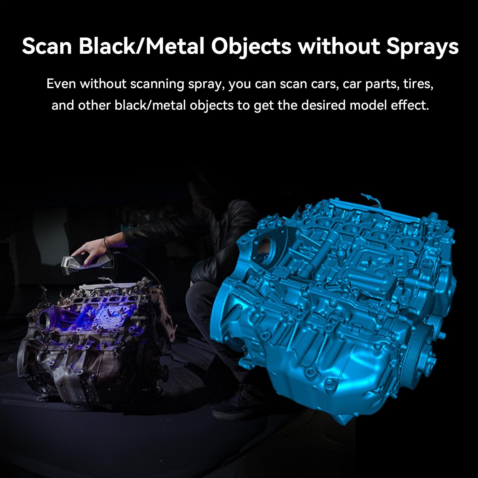 Creality Raptor 3D Scanner for 3D Printing, Multiple-line Blue Laser & NIR Ha…