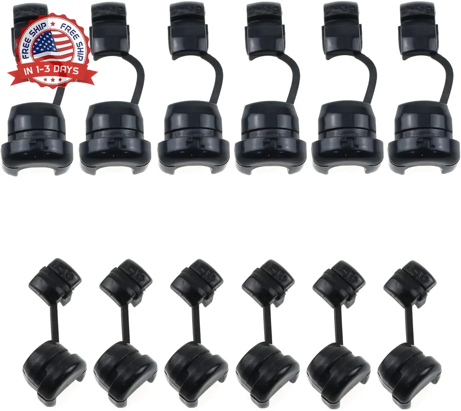 Electric Cable Protection Cord Buckle LUORNG 12PCS Black Round Nylon Strain Reli
