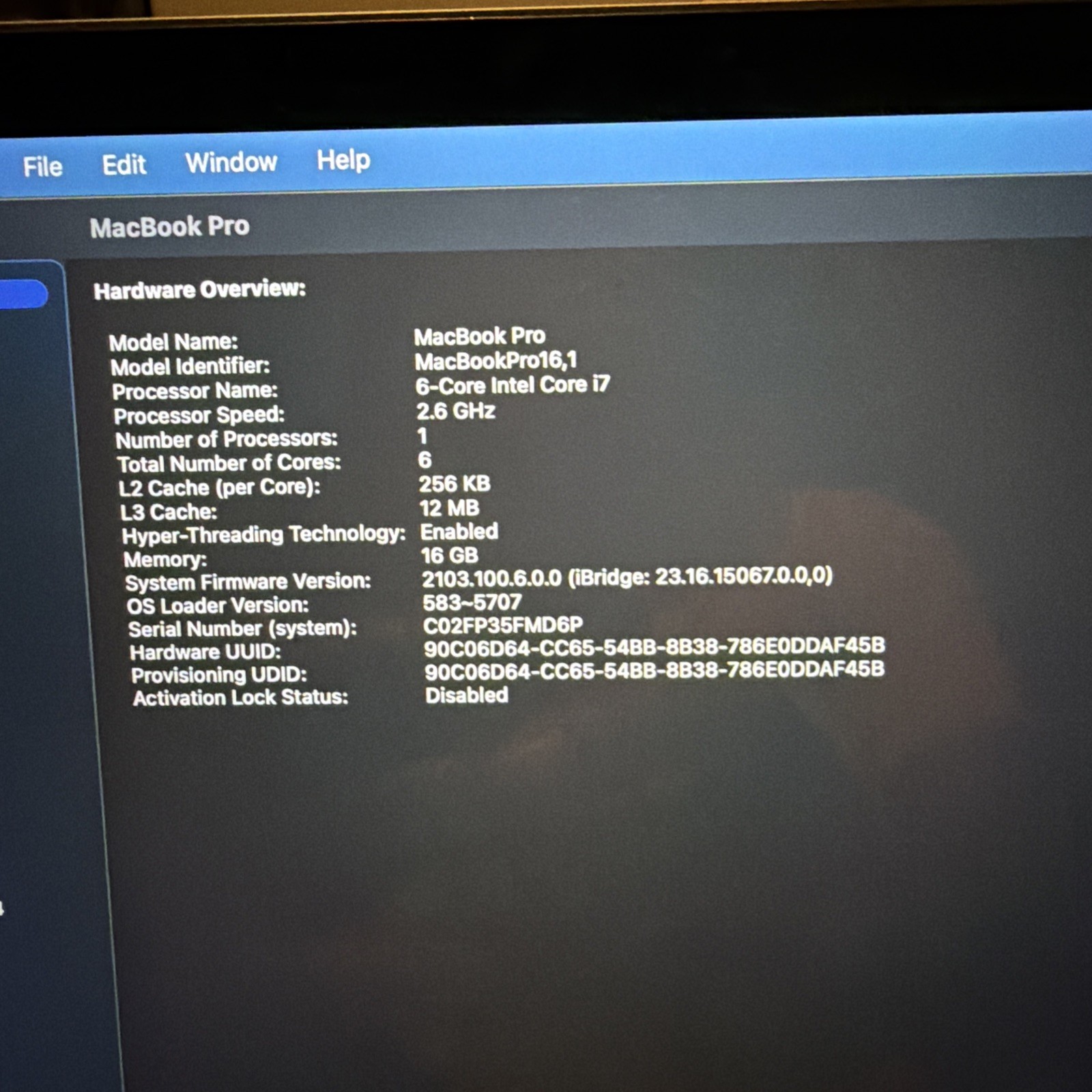 Apple MacBook Pro 16 in 2019 Space Gray/Intel Core i7 2.60 GHz, 512 GB 16 GB…