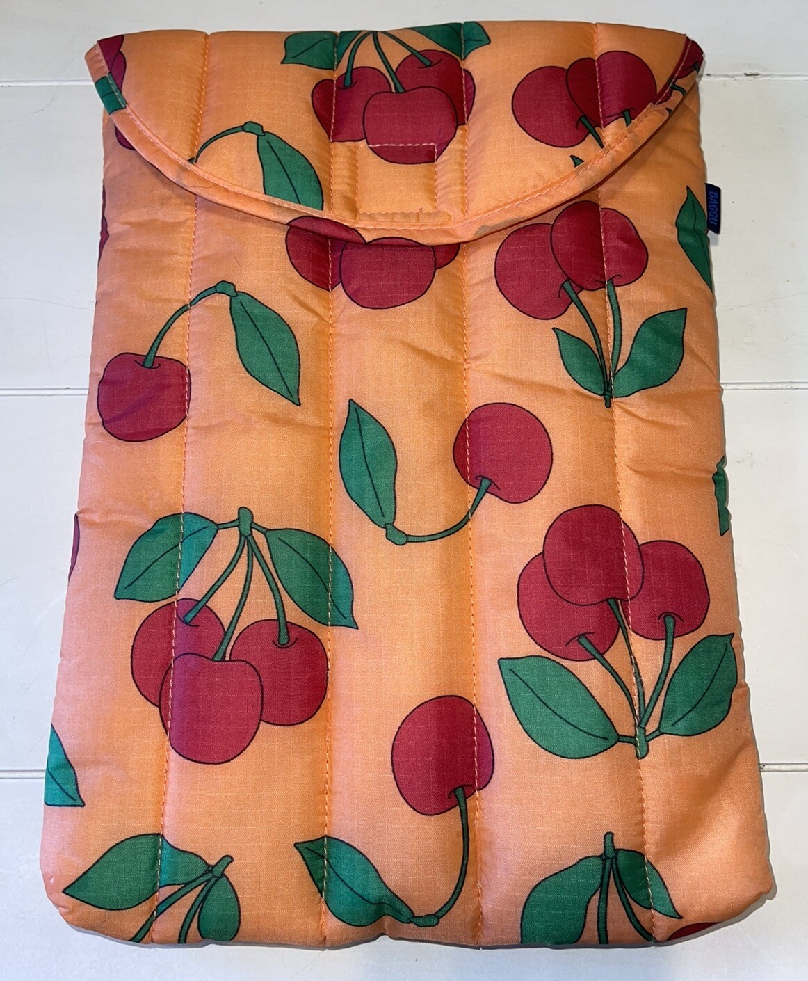 BAGGU Sherbert Cherry Puffy Laptop Sleeve 12 inches HTF Read!