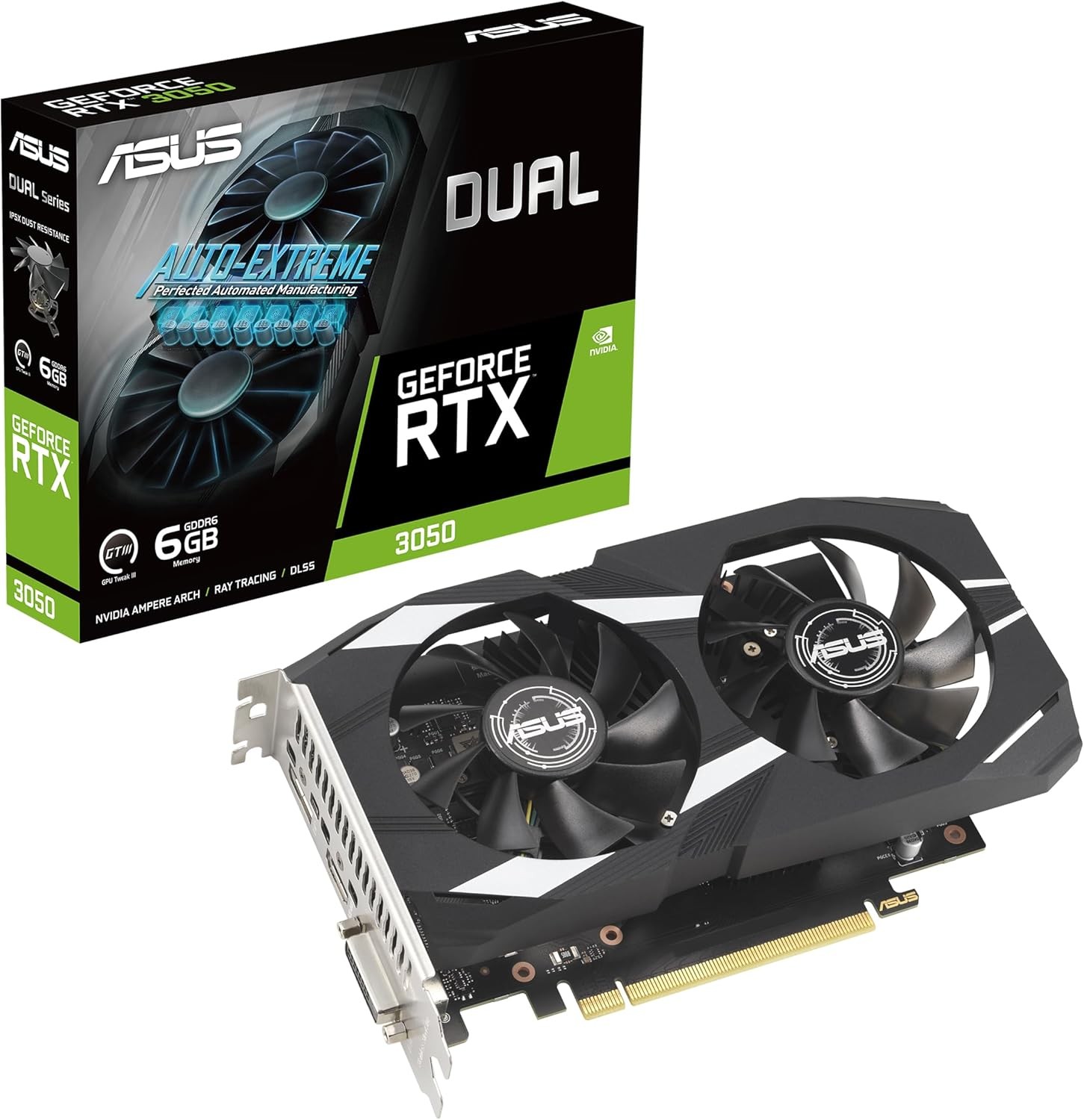 (Factory Refurbished) ASUS RTX 3050 6GB DDR6 PCIe 4.0 DUAL-RTX3050-6G Video Card
