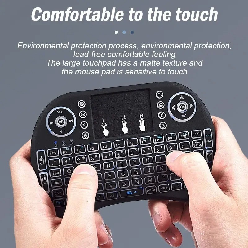 2.4GHz Wireless Mini Keyboard Air Mouse Touchpad Backlit Remote for Android TV P