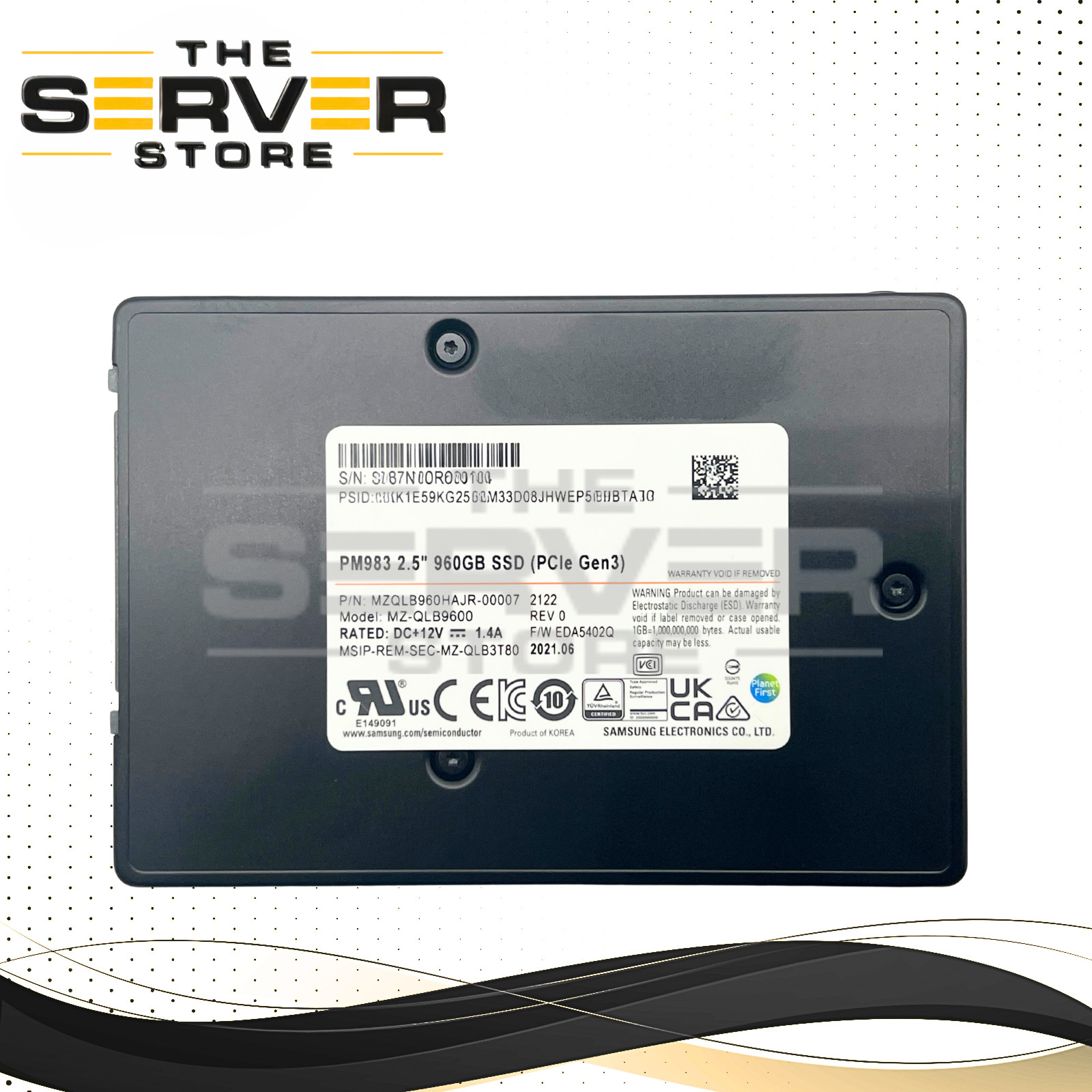 Samsung 960GB NVMe U.2 PCIe Gen 3.0 x4 2.5″ 7MM RI SSD PM983 Series MZQLB960HAJR