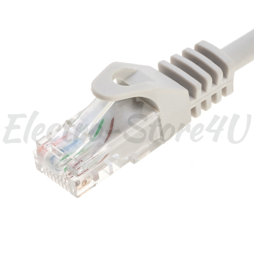 Cat5e Ethernet Patch Cable White 1.5 3 5 6 7 10 15 20 25 30 50 75 100 200 FT Lot