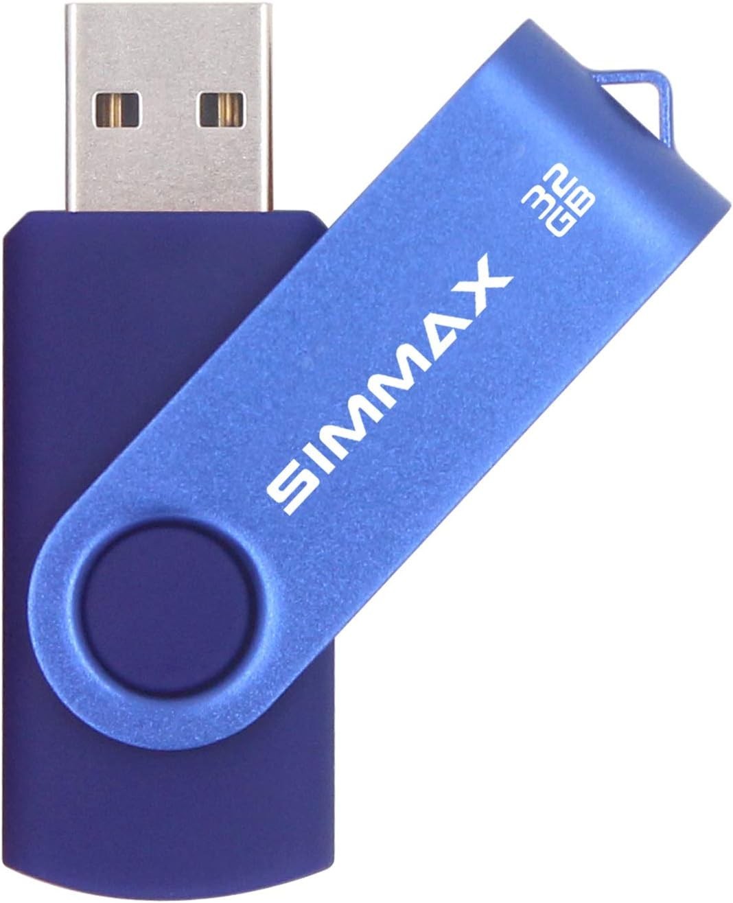 32GB USB 2.0 Flash Drive – Swivel Thumb Drive with LED Indicator, Blue