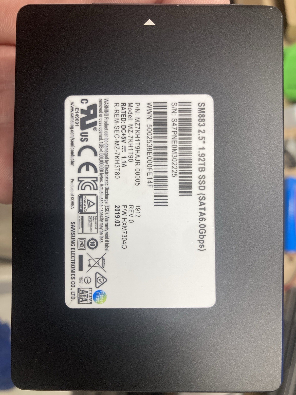 Samsung PM863 1.92TB SATA 2.5 Inch Server Laptop Desktop PC Hard Drive