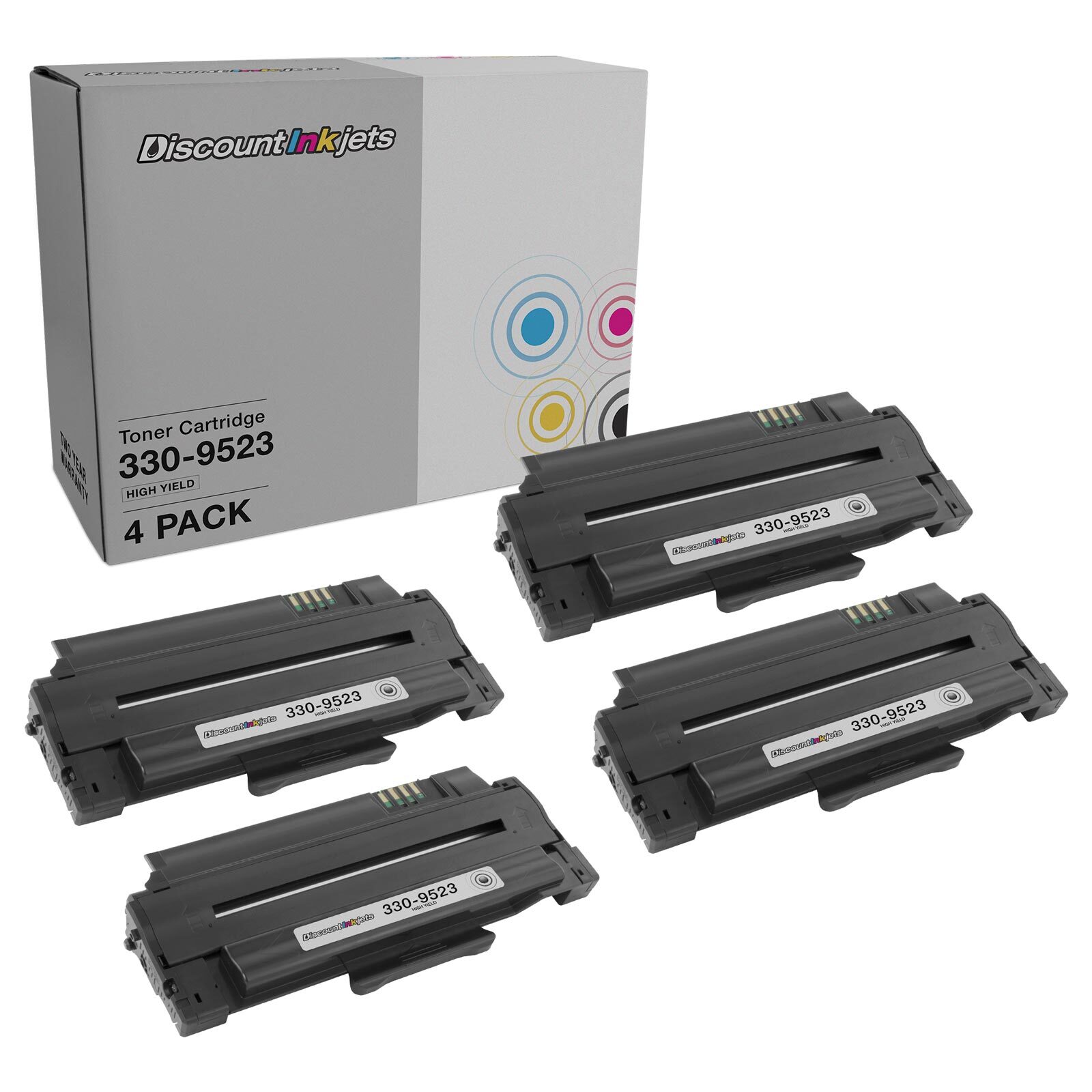 4PK 330-9523 for Dell 7H53W BLACK Laser Toner HY Cartridge 1130 1130n 1133 1135n
