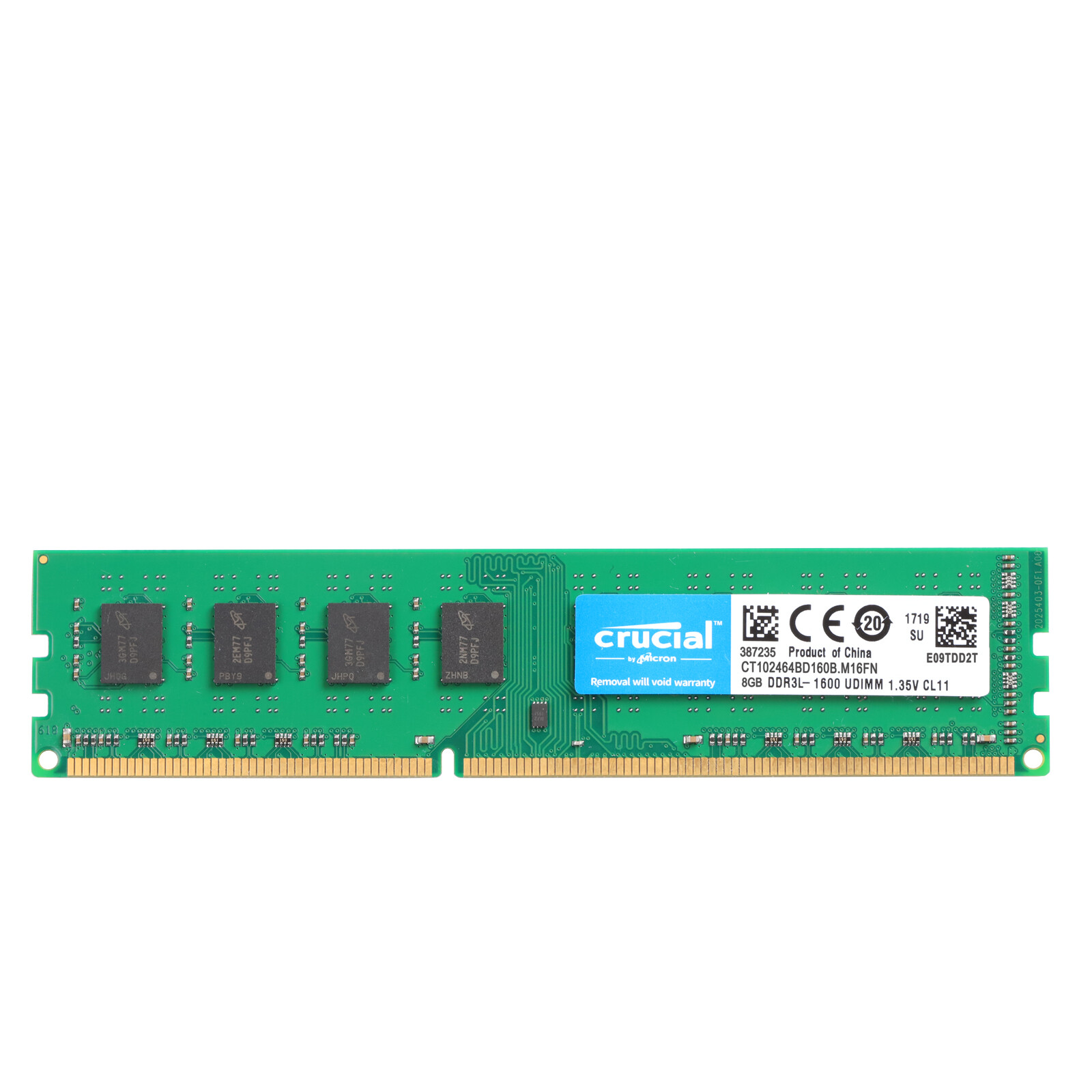 Crucial 16GB (2x 8GB) Kit DDR3L 1600MHz PC3-12800 UDIMM Desktop 240-Pin CL11 RAM