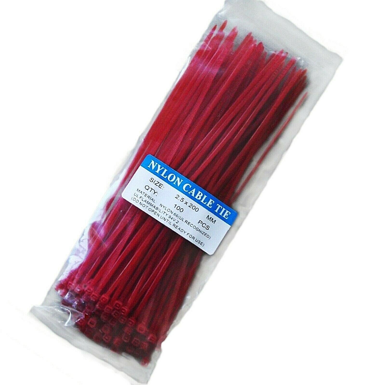 1,000 Pack – 200 X 2.5MM Nylon Cable Zip Tie Wraps in Red – Tuff Jacks
