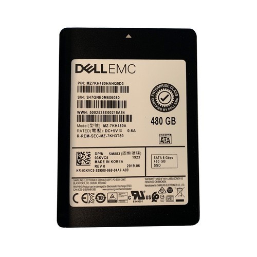 Dell EMC 480GB 3KVC5 2.5″ SATA 6Gb/s Enterprise Solid State Drive MZ-7KH480A