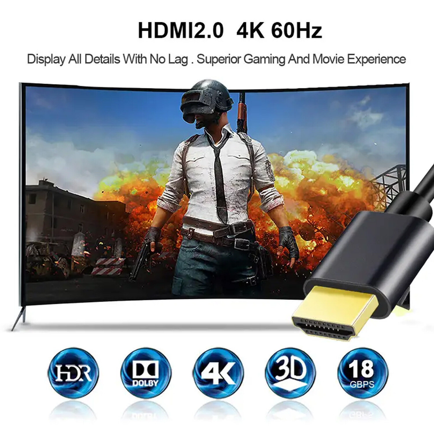 UCable – Standard HDMI to Standard HDMI Cable for PC Monitor 4K 60Hz HDMI 2.0