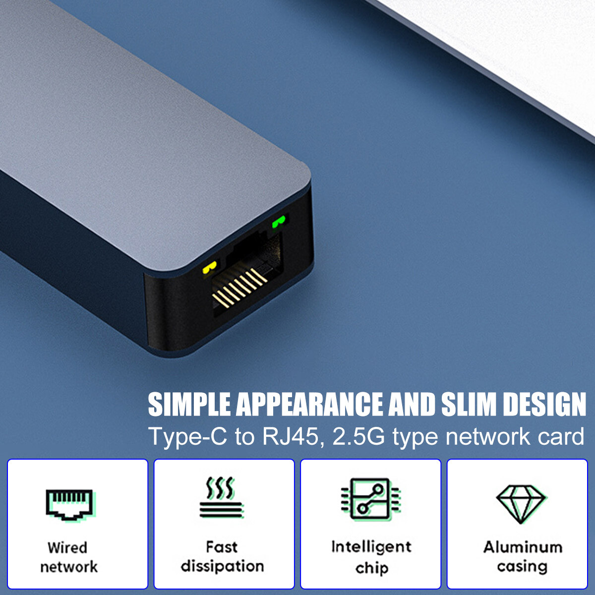 2500Mbps 2.5G USB Ethernet Adapter To 2.5 Gigabit RJ45 LAN Network Adapter Cable