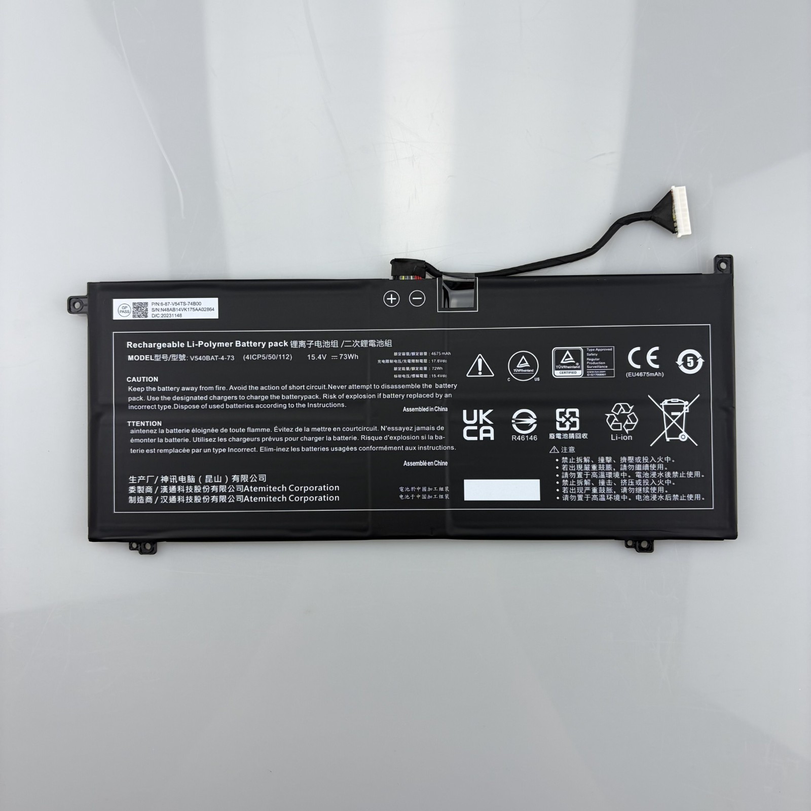 New Genuine V540BAT-4-73 Battery for EUROCOM Blitz Ultra 16 / Blitz Ultra 2 14
