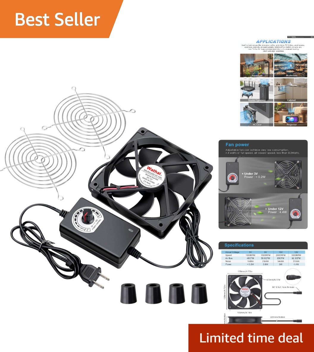 120mm x 25mm Dual Ball Cooling Fan – Reliable 24/7 Operation for Electronics