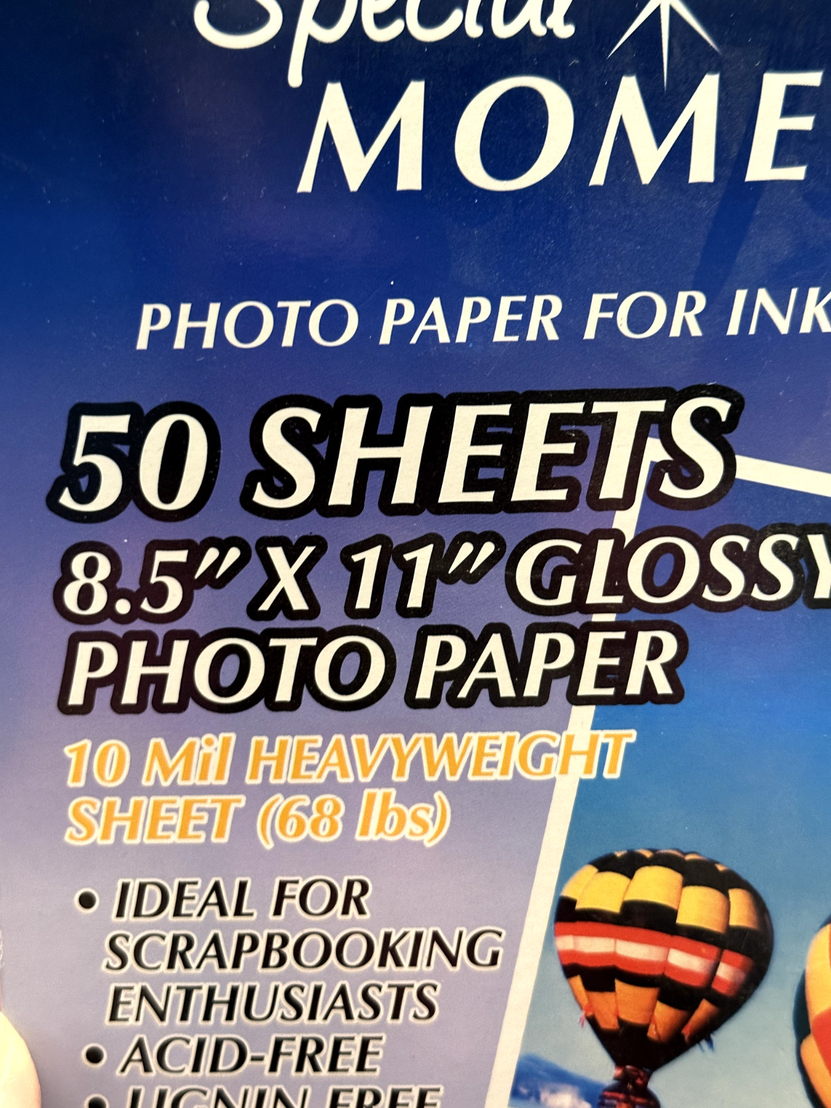 Special Moments Glossy Photo Paper Ink Jet Printers 8.5 x 11 10mil 83 Sheets