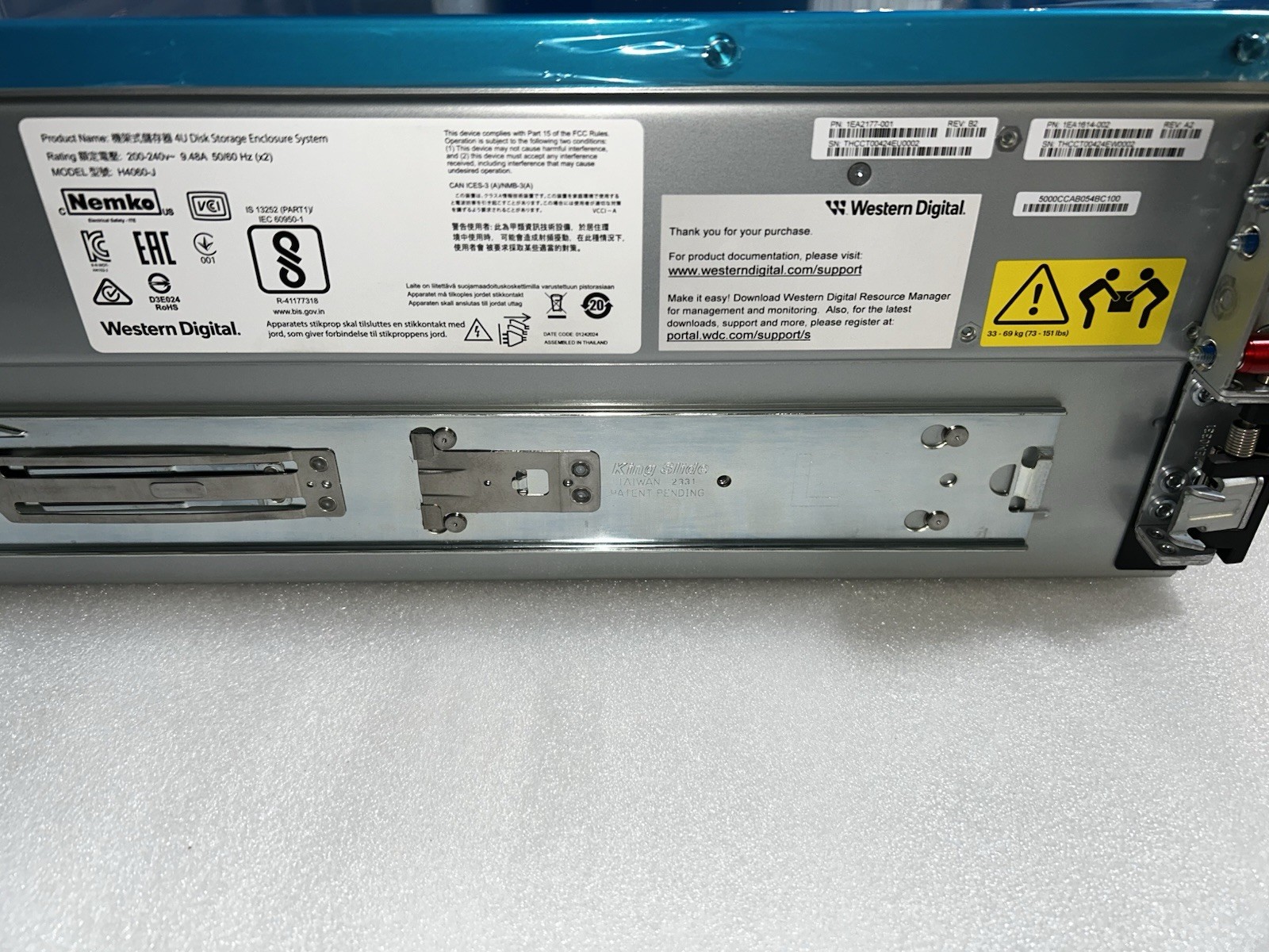 HGST 1ES1050 4U60UD 4U 60-Bay Storage Chassis | 0TB | SAS/SATA | ESM & PSU