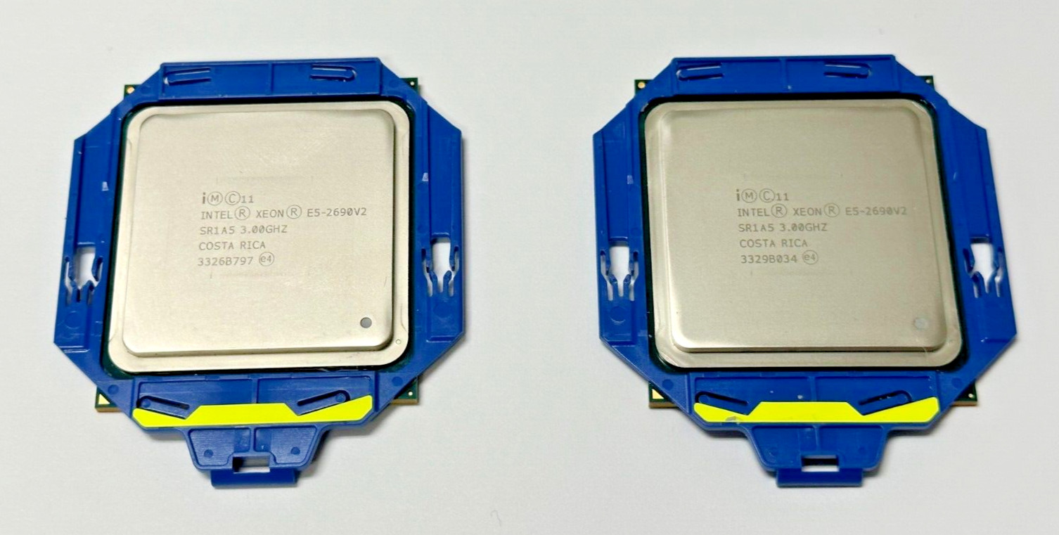 LOT QTY 2 of INTEL XEON 10 CORE E5-2690 V2 25MB 3.00GHZ CPU SR1A5