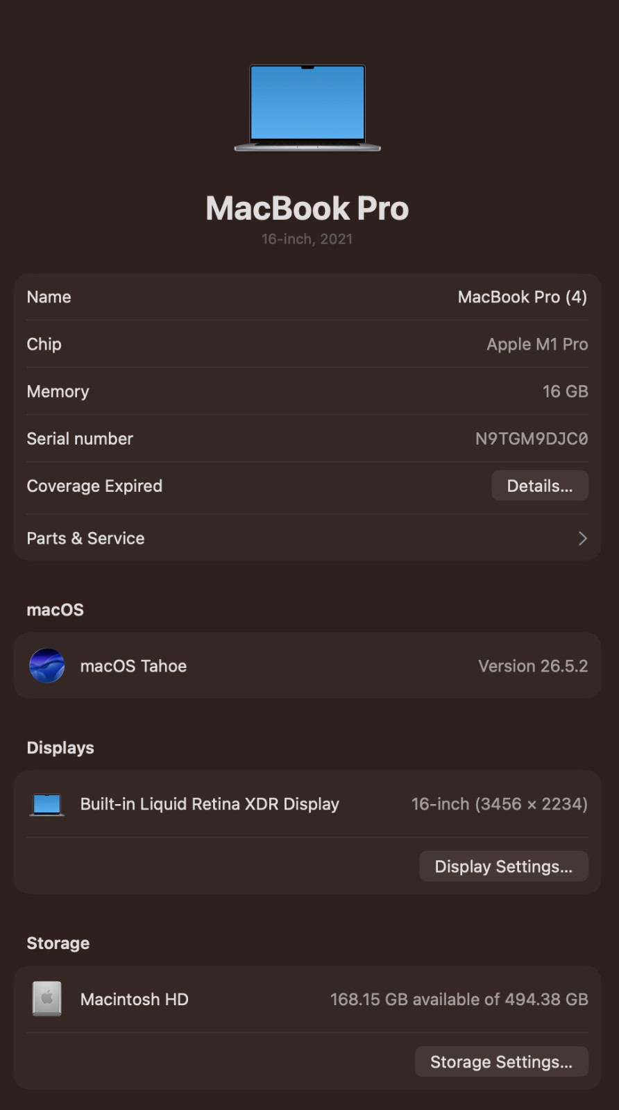 Apple MacBook Pro 16 inch | M1 Pro 2021 10CPU 16GPU | 16GB RAM 512GB SSD 