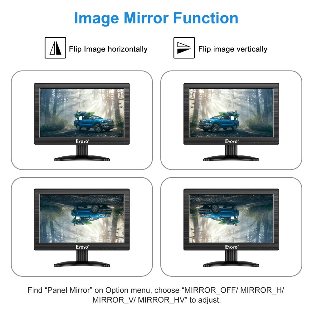 Portable Eyoyo 11.6″ HD Monitor 1366×768 HDMI VGA BNC AV for PC/Security/Game