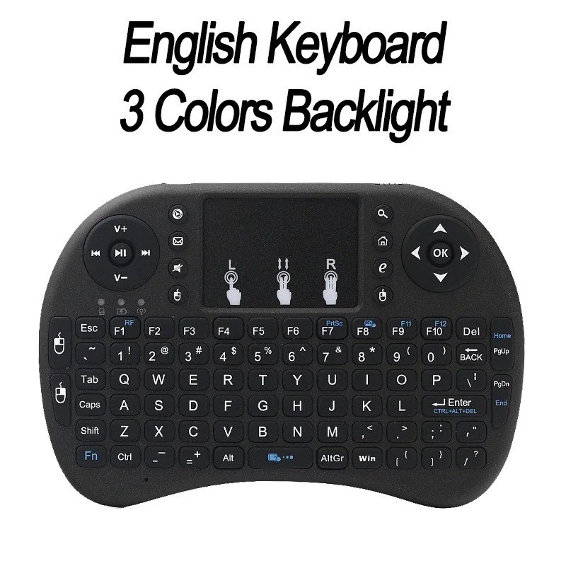 2.4GHz Wireless Mini Keyboard Air Mouse Touchpad Backlit Remote for Android TV P