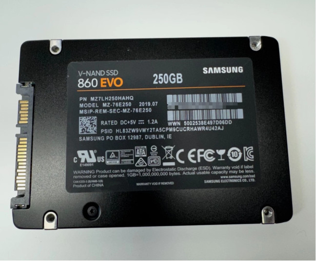 MZ-76E250 SAMSUNG 860 EVO 250GB SSD SATA 2.5″ SOLID STATE DRIVE