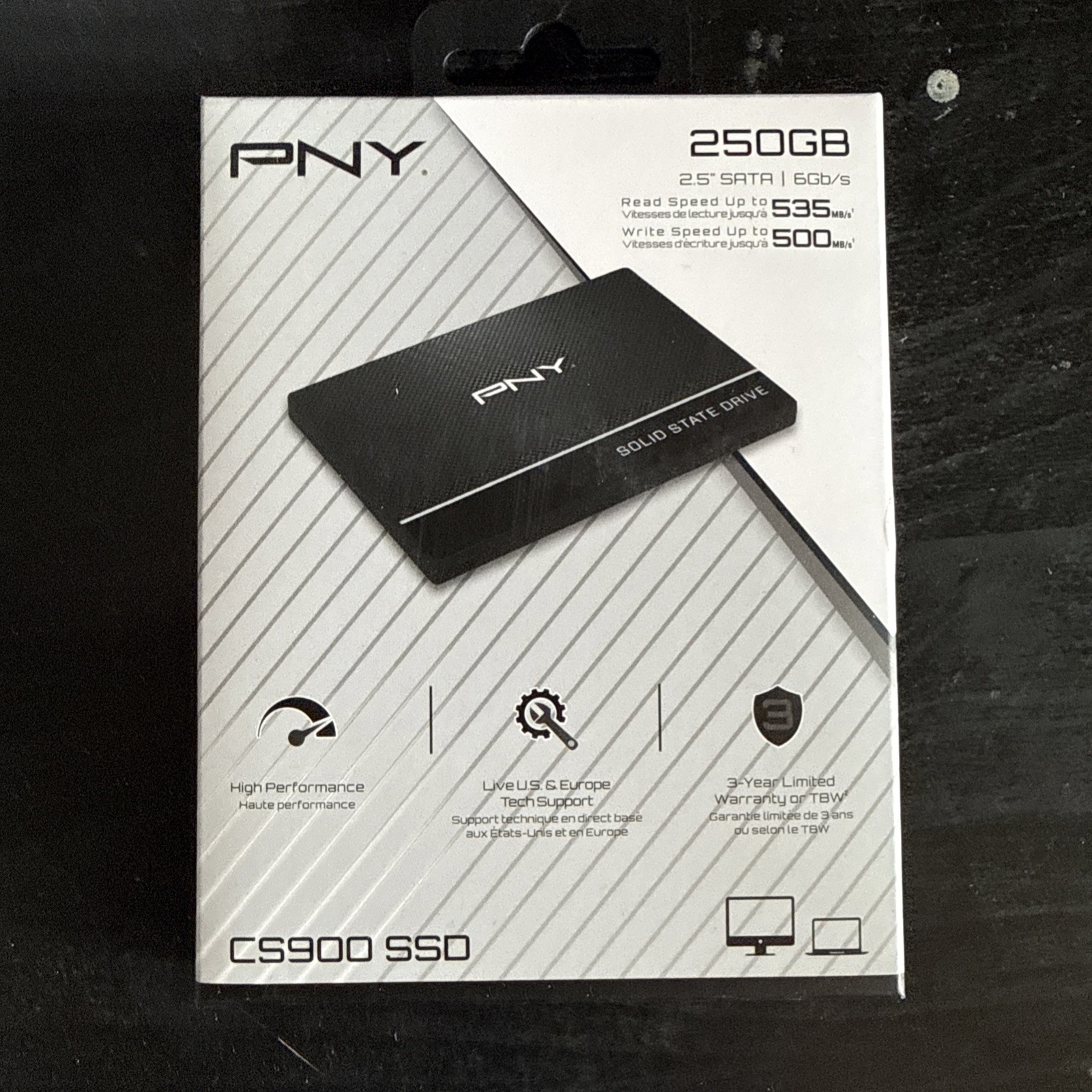 PNY CS900 250GB 2.5″ Internal SSD (SSD7CS900-250-RB)