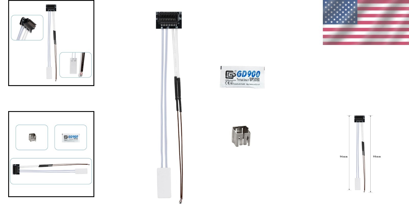 High-Performance 24V 80W Heater and Thermistor Compatible with Bambu Lab P1P P1S