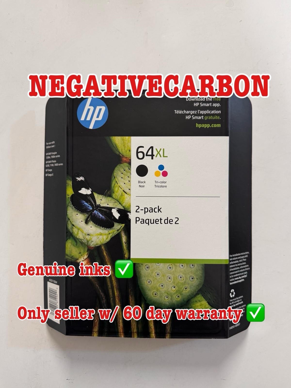 Genuine HP 64XL Black & Tricolor Combo Ink Cartridges X4D93BN Exp 10/2026+ K