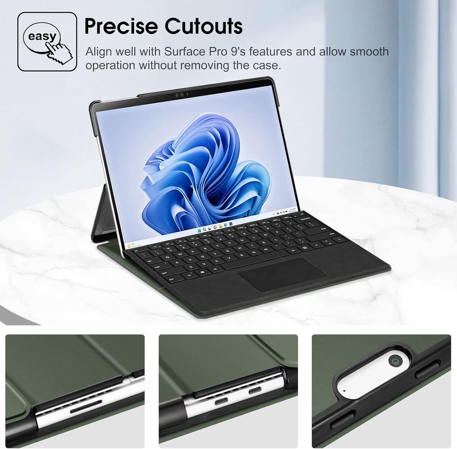Case For 13 Inch Microsoft Surface Pro 11th 2024/ Pro 10 9 Slim Portfolio Cover