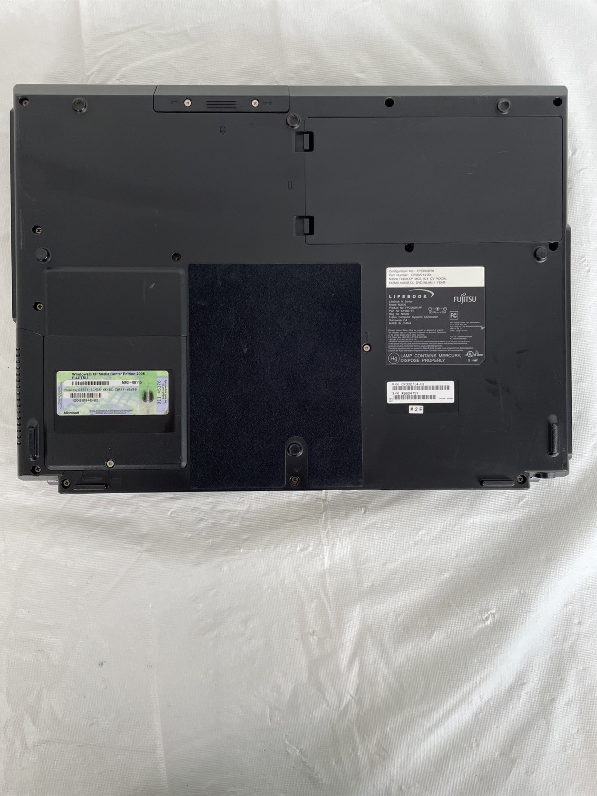 Fujitsu N series 3530 Lifebook T2400 @ 1.83 GHz 2GB RAM No HDD BB – TESTED