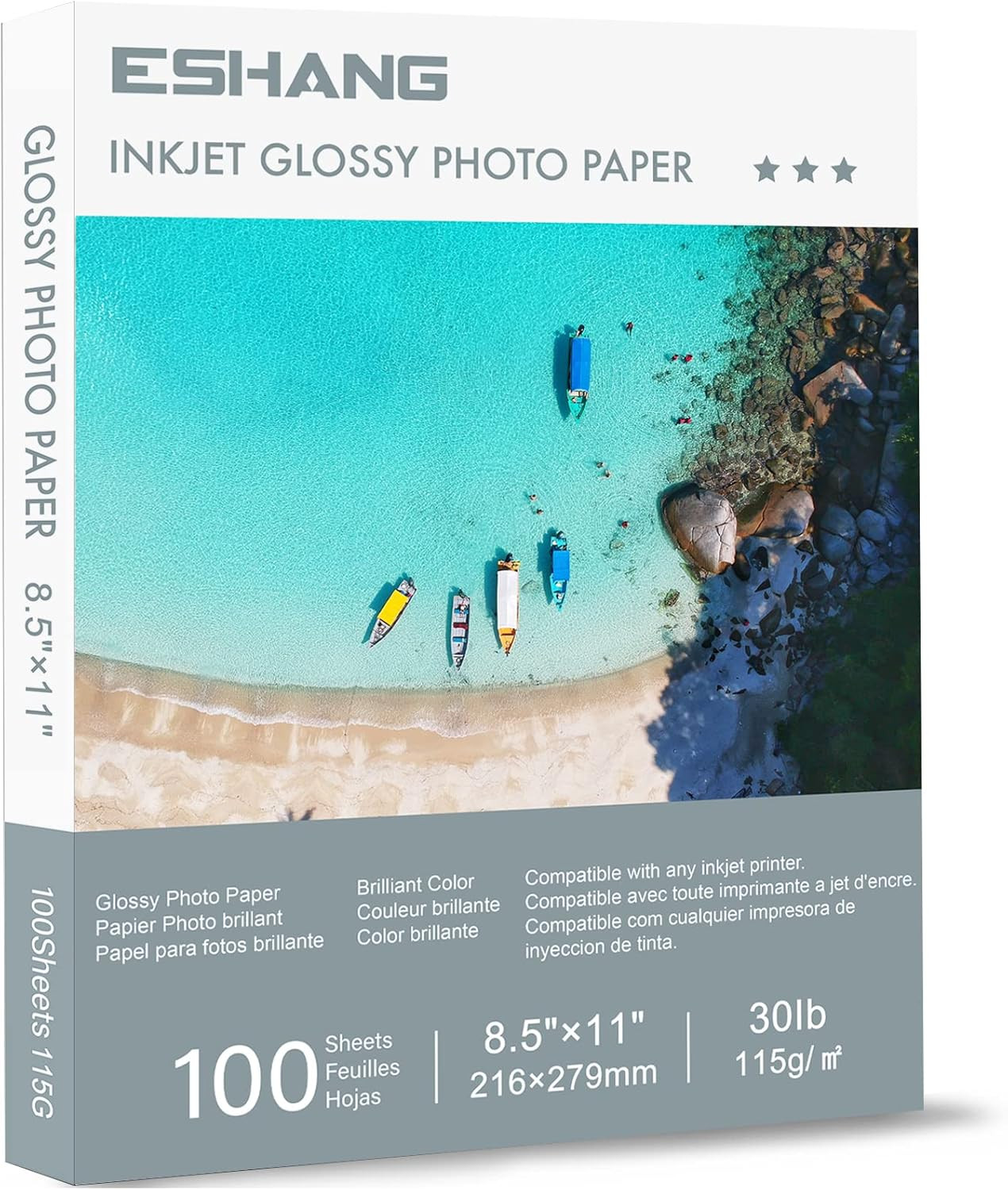 Glossy Thin Printer Paper 8.5X11 Inches 100 Sheets for DIY Chip Bag and Custom P