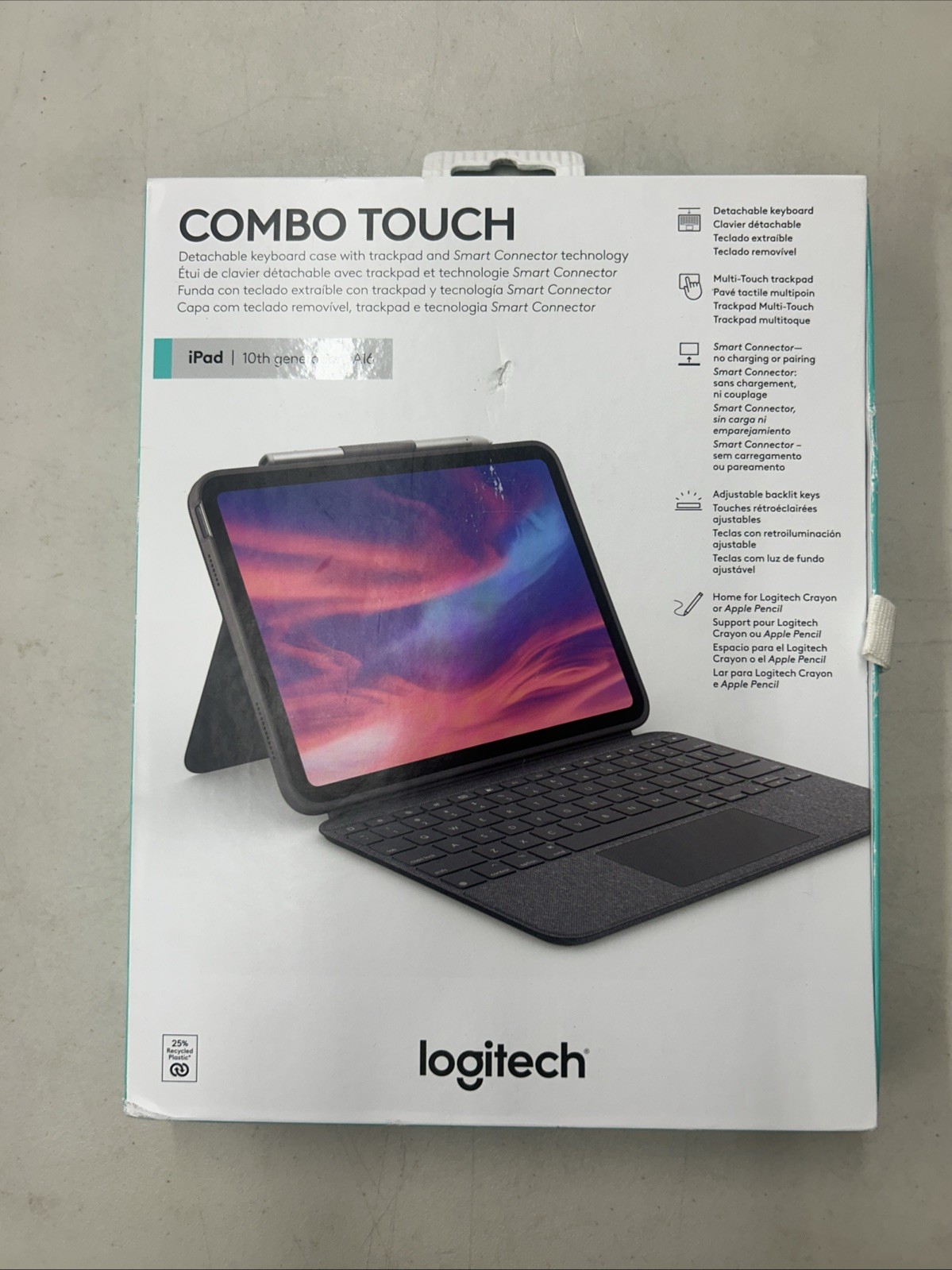 Logitech Combo Touch for iPad 10th Gen and A16 -Oxford Gray