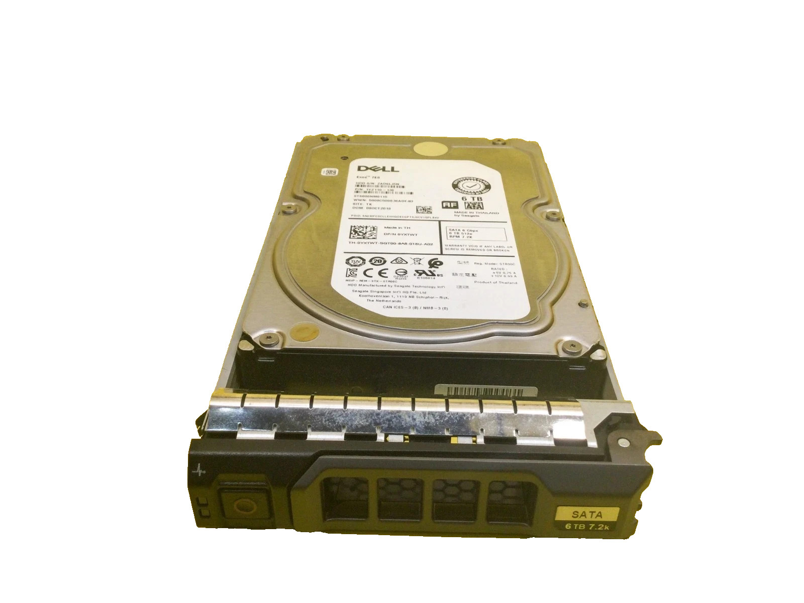 YXTWT Dell 6TB 7.2K SATA 6Gb/s 3.5in HDD w/ Tray 0YXTWT ST6000NM0115