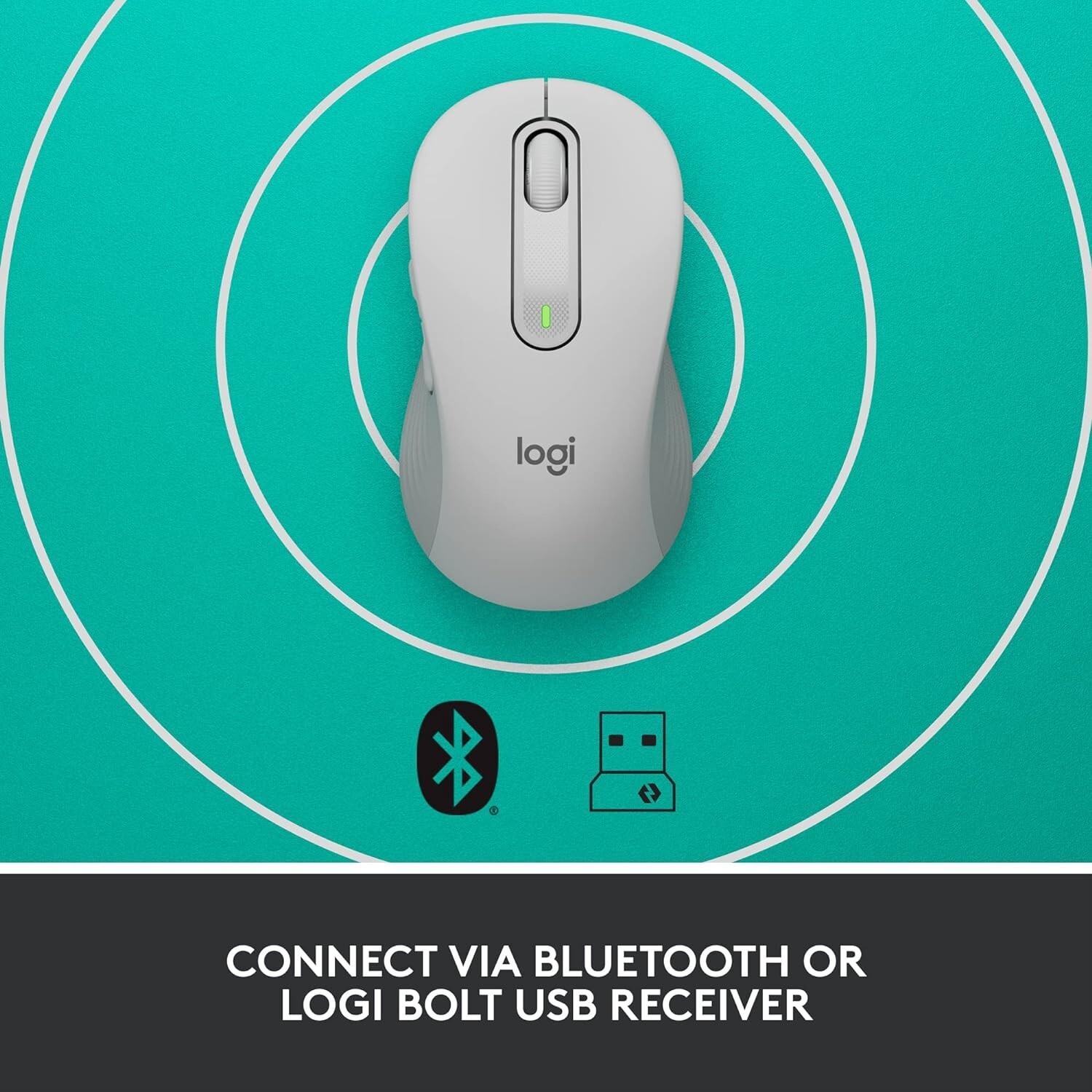 Logitech Signature M650 L for Business Wireless Mouse Bluetooth Off White