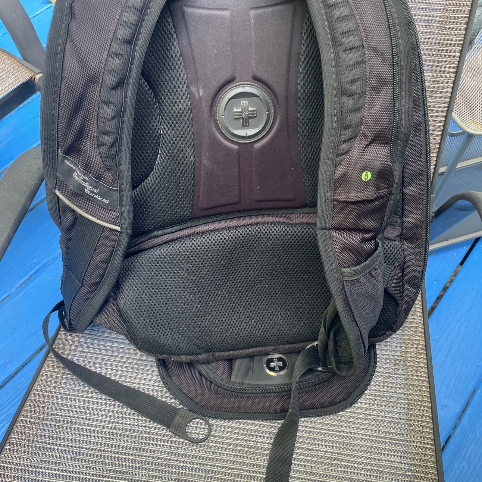 SwissDigital AG Black Backpack Laptop School Travel Book Bag Multiple Pockets