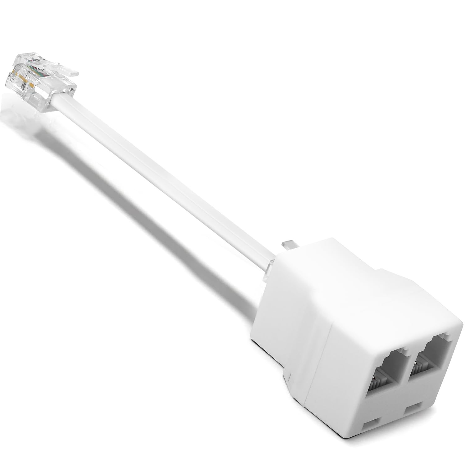 Uvital Phone Jack Splitter for Landline, Telephone Adapter 2 1Pack, White