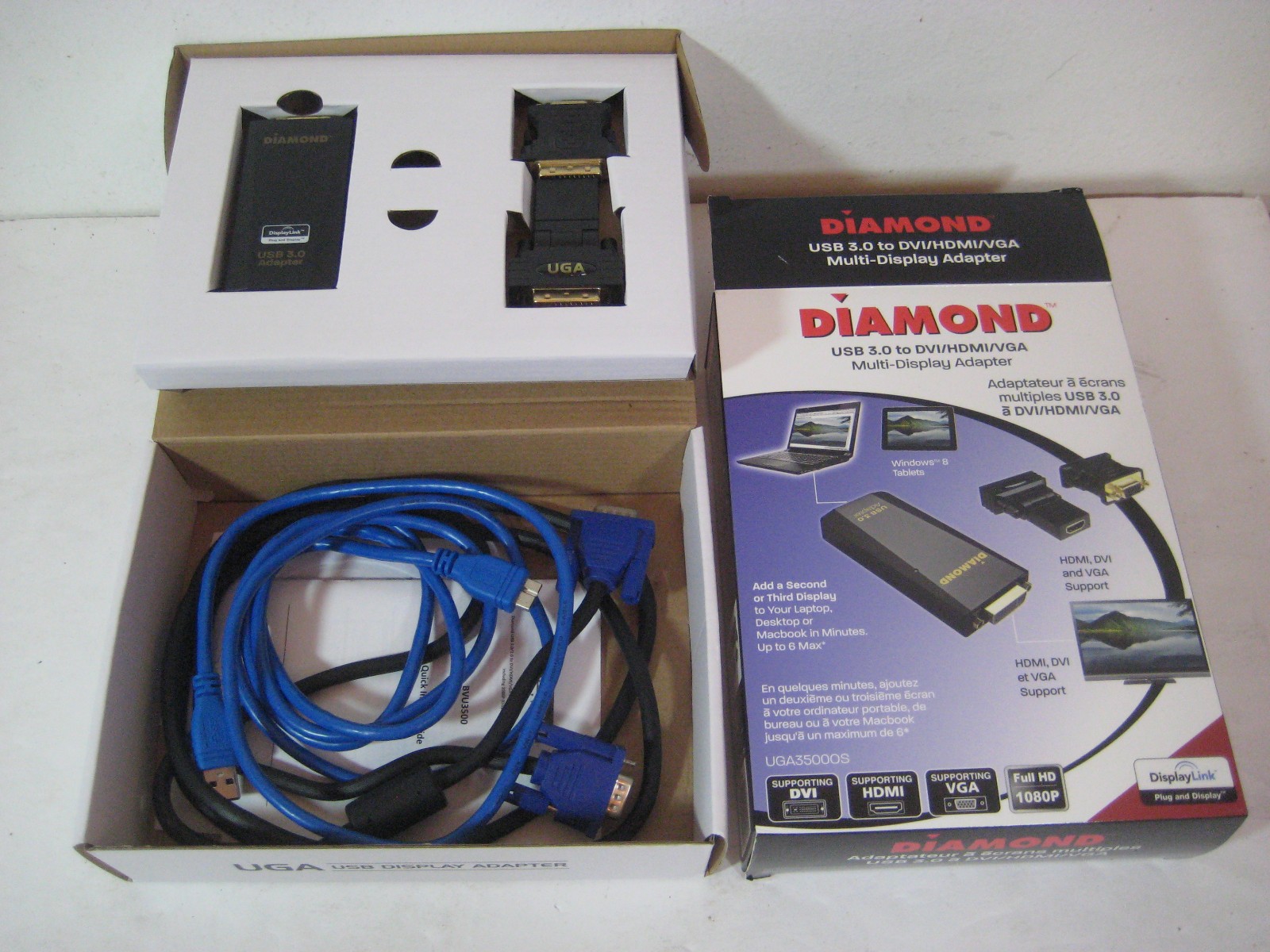 Diamond USB 3.0 to VGA/DVI/HDMI Graphics Adapter 2048×1152 1080P Win/Mac/Android