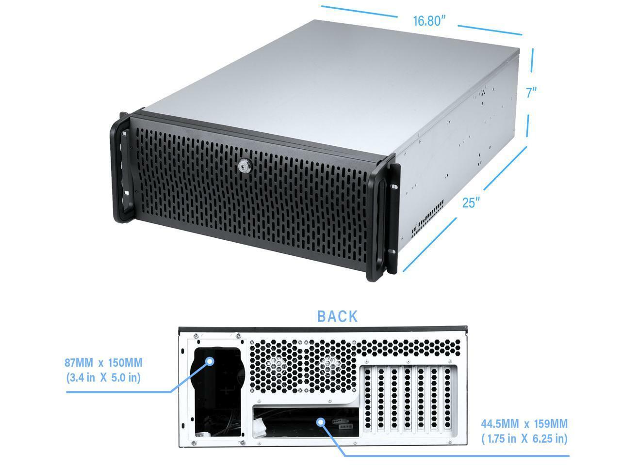 Rosewill RSV-L4412U 4U Server Chassis Rackmount Case | 12 Hot Swap 3.5″, 2.5″ SA
