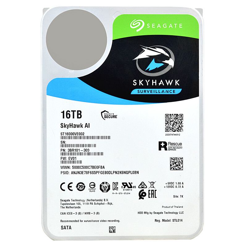 Seagate 16TB ST16000VE002 256Mb Cache 7200Rpm SATA III 3.5′ Hard Drive
