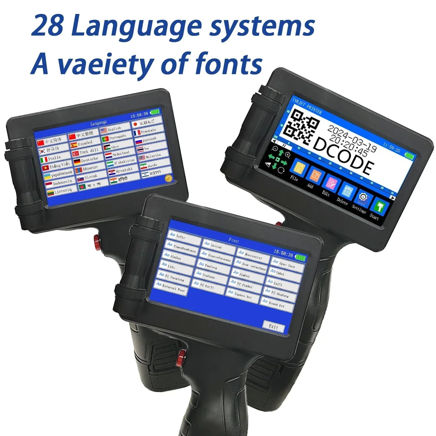 DCODE 1755PLUS 12.7mm Portable Handheld Inkjet Printer Text QR Barcode Machine