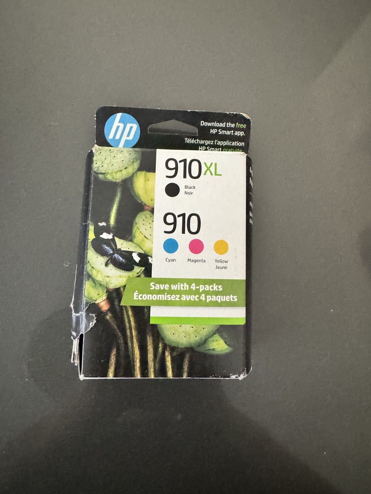 Genuine HP 910XL Black 910 Color CMY 4-pack Ink Cartridges Exp May 2025