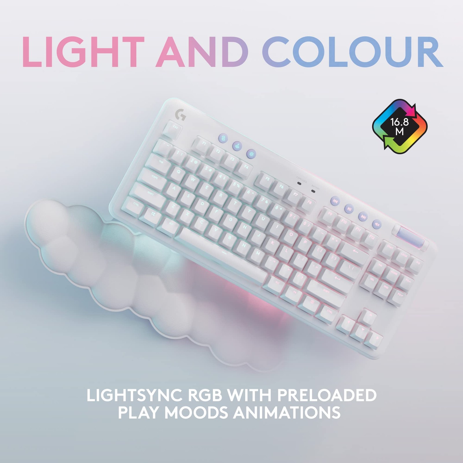 Logitech G715 TKL Wireless Mechanical Tactile Gaming Keyboard PC/Mac White Mist