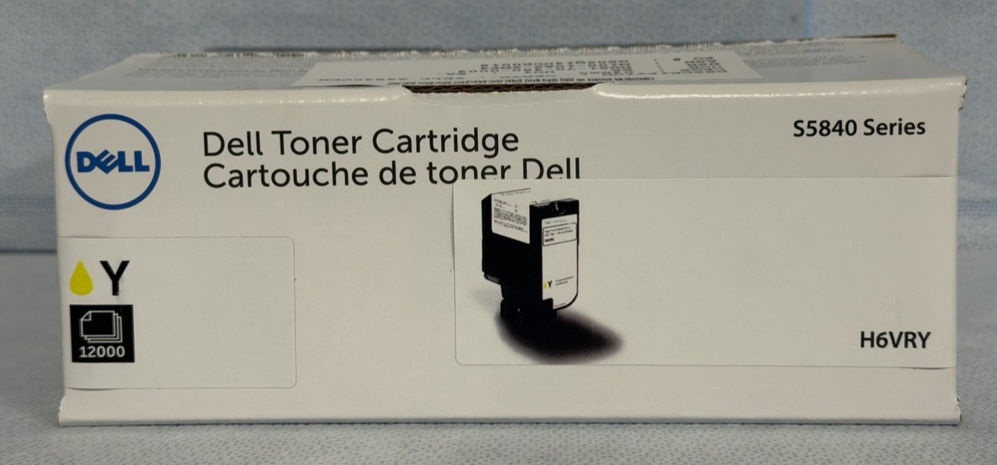 Dell GENUINE H6VRY High Yield Yellow Toner Cartridge S5840 Series 12000pgs NEW